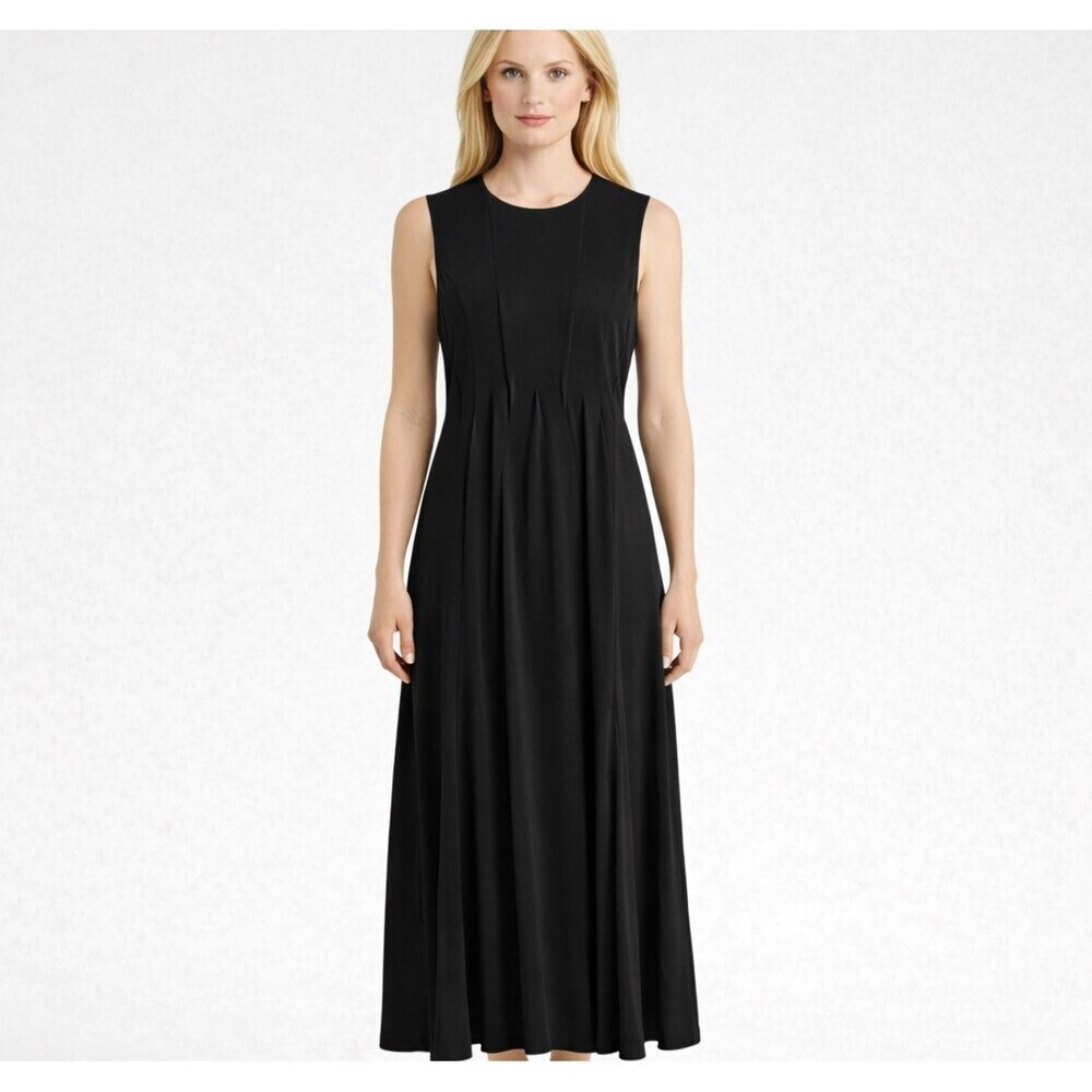 Co Collection Women Dress XS Black Japanese Triacetate Sleeveless Midi Fall 2018